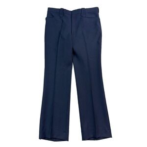 NEW deadstock VTG 70s Navy Blue H BAR C 38x34 Western Dress‎ Suit Pants Bootcut